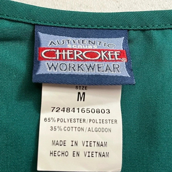 Cherokee Short Sleeve V Neck Scrub Top‎ VCU Pockets Relaxed Fit NWT Medium - Picture 7 of 11